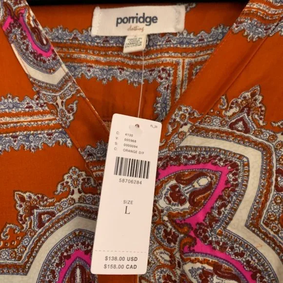 Anthropologie Orange Paisley Dress - Picture 5 of 5